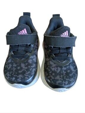 Adidas Fortarun Toddler Girls Shoes Pink Black Cheetah White Size 5